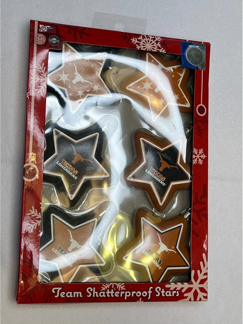 Forever Collectibles Texas Longhorns Team Shatterproof Star Ornaments - Set of 6